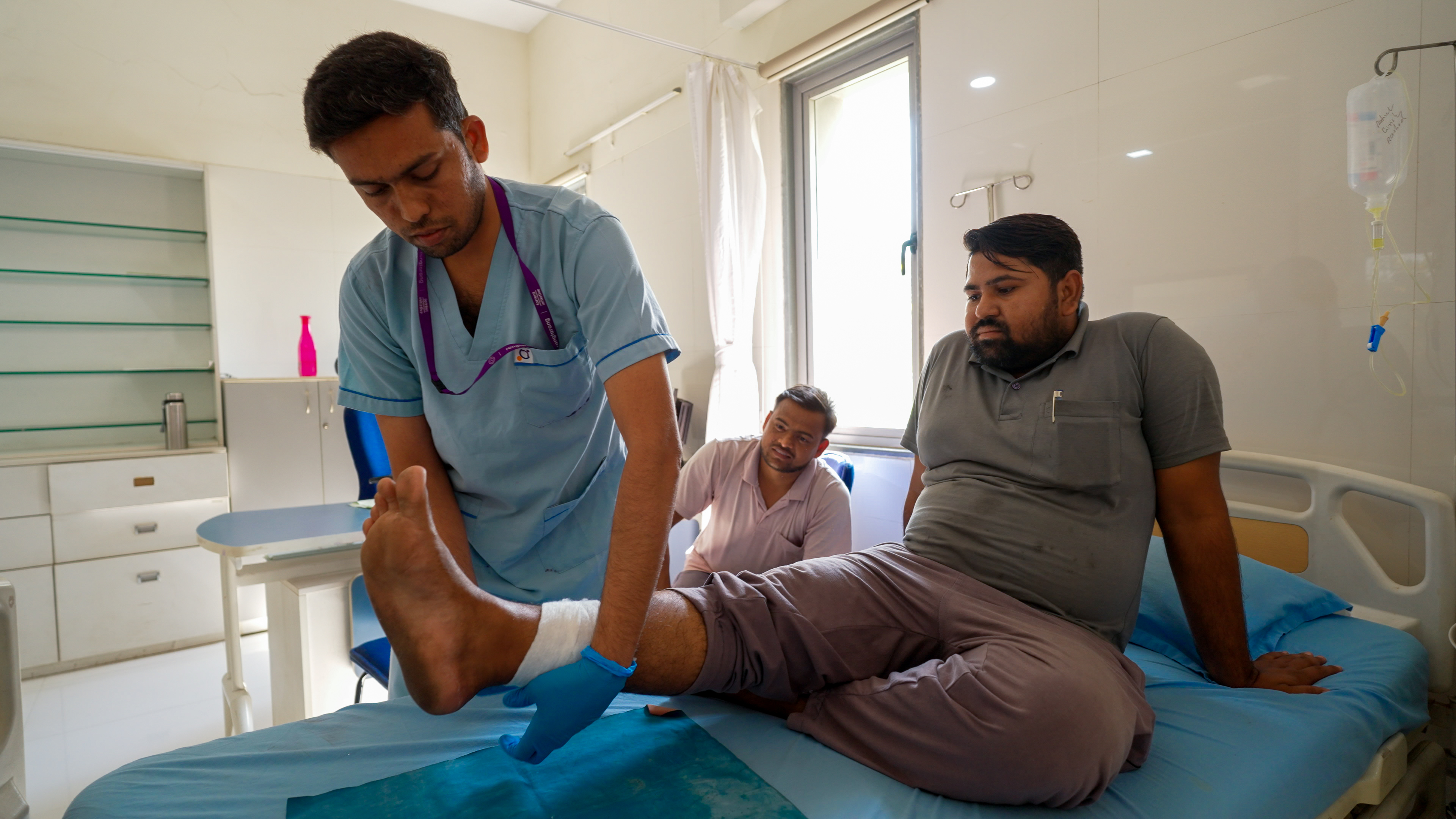 Patient receiving treatment in hospital