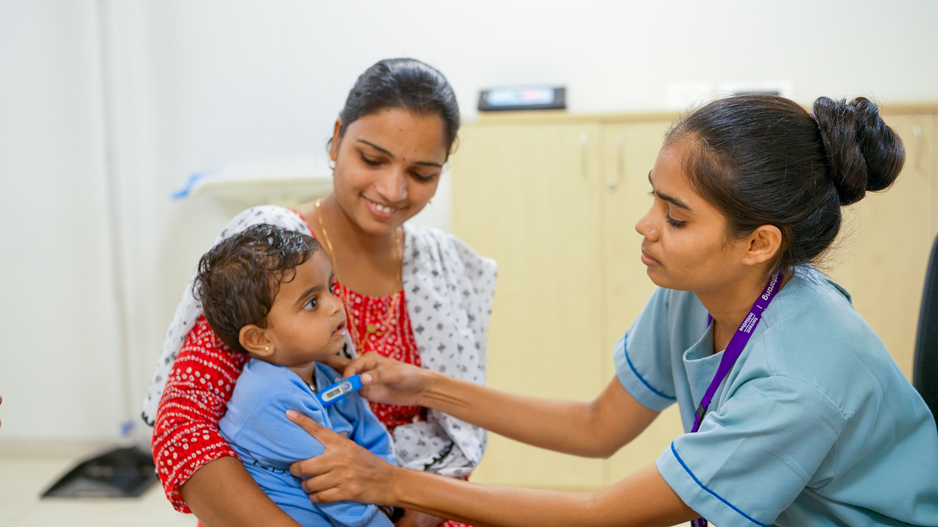 Child receiving pediatric healthcare